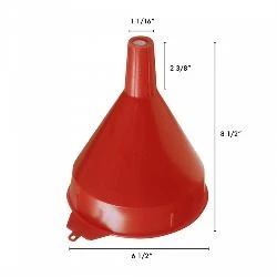 Funnel King 2-Quart Red Safety Polyethylene Funnel w/Screen 2 Funnel King 2-Quart Red Safety Polyethylene Funnel w/Screen - Image 2