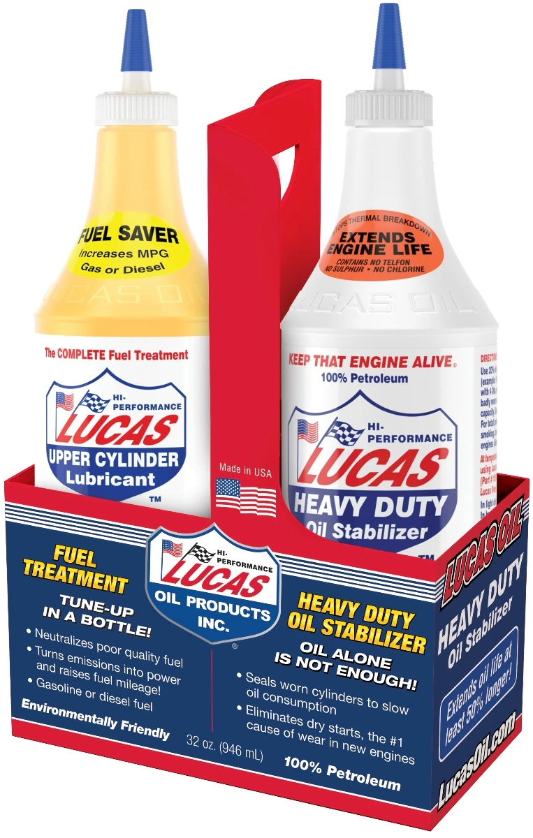 Lucas Fuel Pack Combo - Fuel treatment and Heavy Duty Oil Stabilizer 1 Lucas Fuel Pack Combo - Fuel treatment and Heavy Duty Oil Stabilizer
