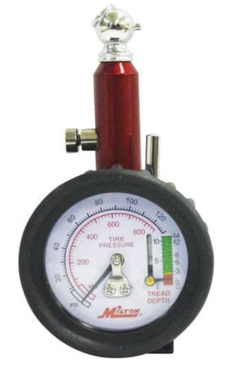 Milton Dial Single Head Tire Tread Depth Pressure Gauge, 0 to 120 PSI 1 Milton Dial Single Head Tire Tread Depth Pressure Gauge, 0 to 120 PSI