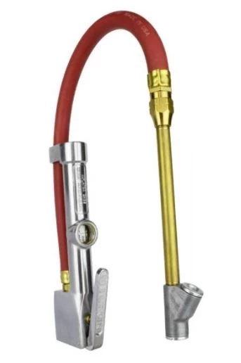 Milton Straight Foot Chuck Tire Inflator Gauge - 15" Hose 1 Milton Straight Foot Chuck Tire Inflator Gauge - 15" Hose