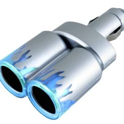 Custom Accessories GOXT 12V Twin Socket Adapter with Lighted Flame