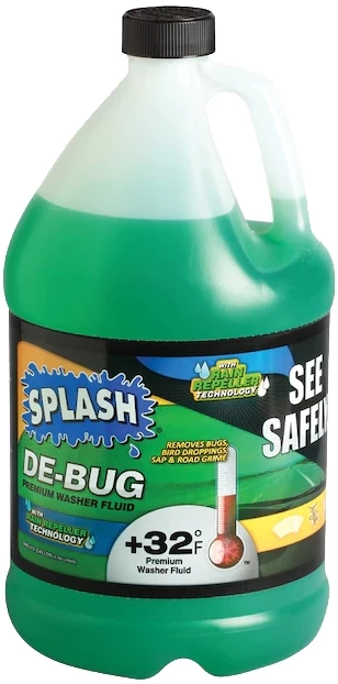 SPLASH® DE-BUG Premium Windshield Washer Fluid with Rain Repellant 1 SPLASH® DE-BUG Premium Windshield Washer Fluid with Rain Repellant
