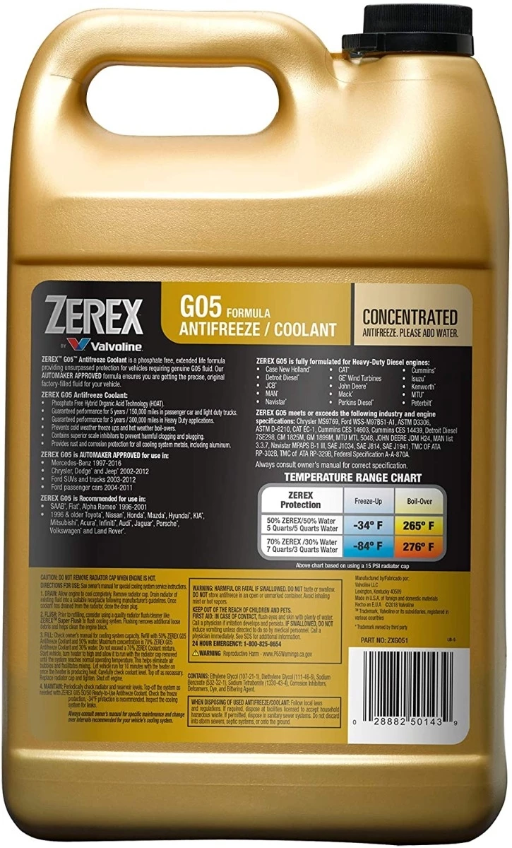 Valvoline ZEREX™ G-05 Antifreeze / Coolant 2 Valvoline ZEREX™ G-05 Antifreeze / Coolant - Image 2