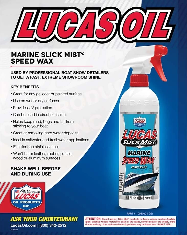 Lucas Oil Slick Mist Marine Speed Wax – 24 oz 2 Lucas Oil Slick Mist Marine Speed Wax – 24 oz - Image 2