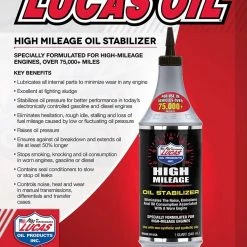 Lucas Oil High Mileage Oil Stabilizer - Quart -Automotive Sales Shop 27220010 3