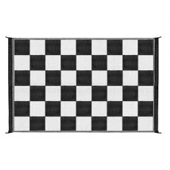 Camco Outdoor Mat 6' x 9' - Black / White Checkered