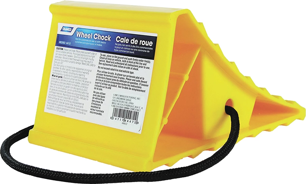 Camco Wheel Chock with Rope 1 Camco Wheel Chock with Rope