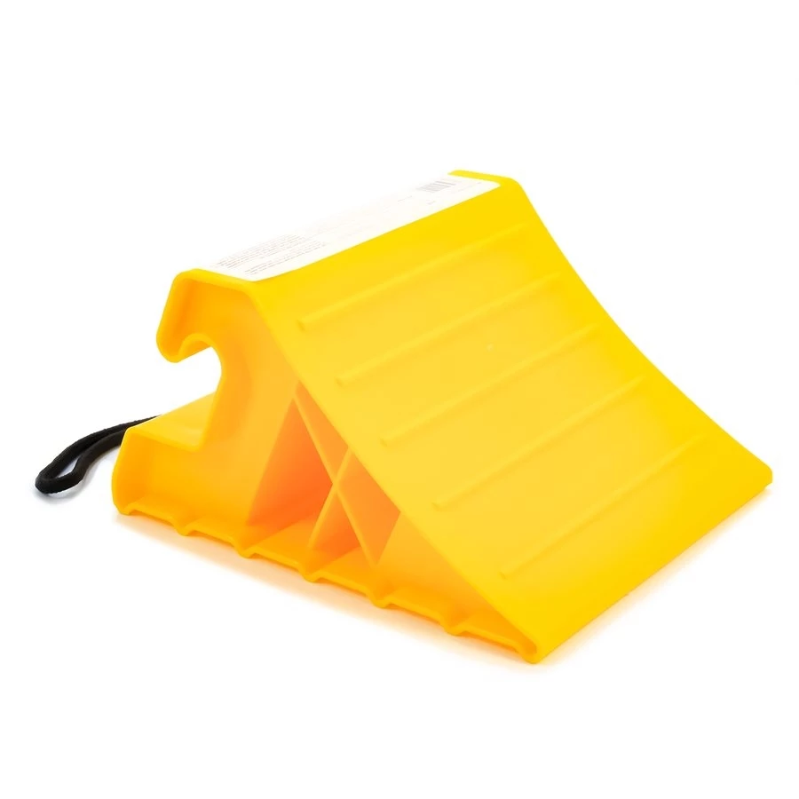 Camco Super Wheel Chock with Rope - Yellow 2 Camco Super Wheel Chock with Rope - Yellow - Image 2