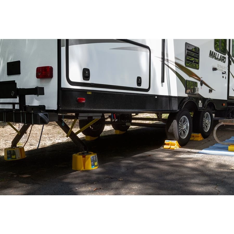 Camco Super Wheel Chock with Rope - Yellow 3 Camco Super Wheel Chock with Rope - Yellow - Image 3