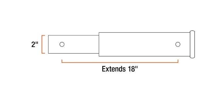 CURT 18" RECEIVER TUBE EXTENDER (2" SHANK, 3,500 LBS.) #45796 2 CURT 18" RECEIVER TUBE EXTENDER (2" SHANK, 3,500 LBS.) #45796 - Image 2