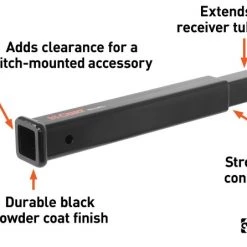 CURT 18" RECEIVER TUBE EXTENDER (2" SHANK, 3,500 LBS.) #45796 -Automotive Sales Shop 35180013 2 1