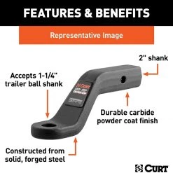 Curt 45342 Magnum Forged Trailer Hitch Ball Mount - 6" Drop -Automotive Sales Shop 35180523 4 1