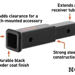 CURT 8" RECEIVER TUBE EXTENDER (2" SHANK, 3,500 LBS.) #45791 -Automotive Sales Shop 35180541 2 1