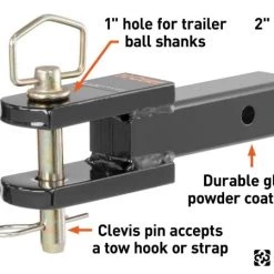 CURT CLEVIS PIN BALL MOUNT WITH 1" DIAMETER PIN (2" SHANK, 6,000 LBS.) #45821 -Automotive Sales Shop 35180545 2