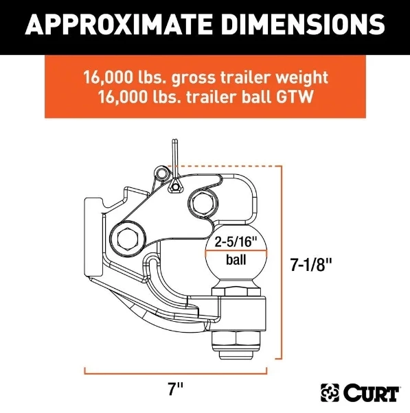 Ball & Pintle Combo 2-5/16" Forgd Ball 8 Ton 2 Ball & Pintle Combo 2-5/16" Forgd Ball 8 Ton - Image 2