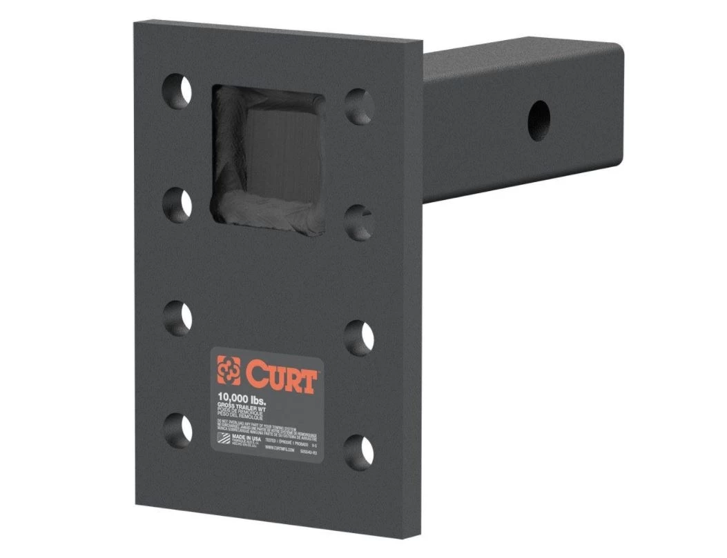 Curt Mfg. Adjustable Pintle Mount (2" Shank, 10,000 lbs., 7" High, 6" Long) 1 Curt Mfg. Adjustable Pintle Mount (2" Shank, 10,000 lbs., 7" High, 6" Long)