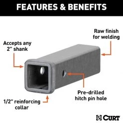 9" RAW STEEL RECEIVER TUBING (2" RECEIVER) 5 9" RAW STEEL RECEIVER TUBING (2" RECEIVER) -Automotive Sales Shop 35180567.2