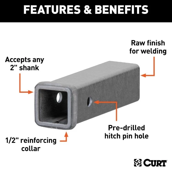 9" RAW STEEL RECEIVER TUBING (2" RECEIVER) 3 9" RAW STEEL RECEIVER TUBING (2" RECEIVER) - Image 3