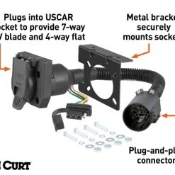 CURT DUAL-OUTPUT 7 & 4-WAY CONNECTOR (PLUGS INTO USCAR) #55774 -Automotive Sales Shop 35180583 1