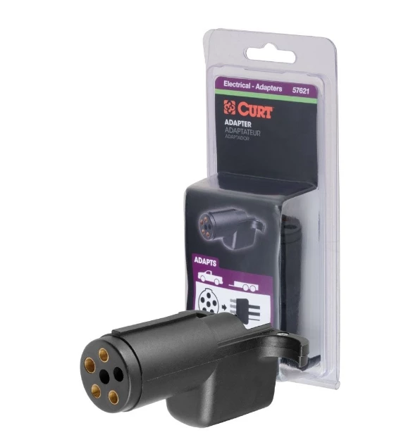 Curt Electrical Adapter (6-Way Round Vehicle To 4-Way Flat Trailer) 1 Curt Electrical Adapter (6-Way Round Vehicle To 4-Way Flat Trailer)