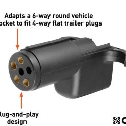 Curt Electrical Adapter (6-Way Round Vehicle To 4-Way Flat Trailer) 7 Curt Electrical Adapter (6-Way Round Vehicle To 4-Way Flat Trailer) -Automotive Sales Shop 35180597 2