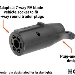 Curt Electrical Adapter (7-Way RV To 6-Round Trailer, Center Pin Brake, Packaged) -Automotive Sales Shop 35180598 2