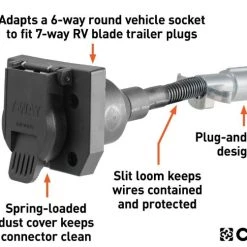 Curt Electrical Adapter (6-Way Round Vehicle To 7-Way Rv Blade Trailer) -Automotive Sales Shop 35180599 2