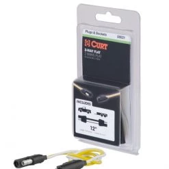 CURT 2-WAY FLAT CONNECTOR PLUG & SOCKET WITH 12" WIRES (PACKAGED) #58021