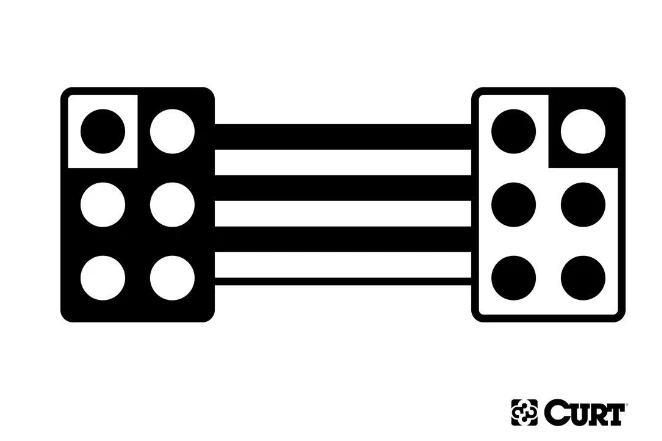 CURT 6-WAY SQUARE CONNECTOR PLUG & SOCKET WITH 12" WIRES (PACKAGED) #58034 3 CURT 6-WAY SQUARE CONNECTOR PLUG & SOCKET WITH 12" WIRES (PACKAGED) #58034 - Image 3