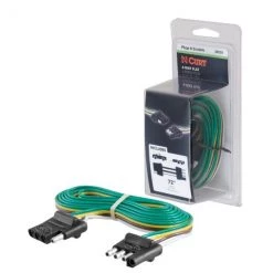CURT 4-WAY FLAT CONNECTOR PLUG & SOCKET WITH 72" WIRES (PACKAGED) #58051