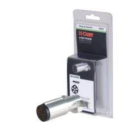 CURT 6-WAY ROUND CONNECTOR PLUG (TRAILER SIDE, PACKAGED) #58081