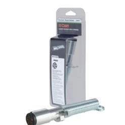 Curt 6-Way Round Connector Plug With Spring (Trailer Side, Packaged)