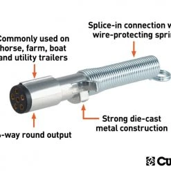 Curt 6-Way Round Connector Plug With Spring (Trailer Side, Packaged) -Automotive Sales Shop 35180607 2