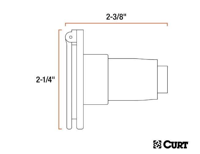 CURT 6-WAY ROUND CONNECTOR SOCKET (VEHICLE SIDE, PACKAGED) #58091 2 CURT 6-WAY ROUND CONNECTOR SOCKET (VEHICLE SIDE, PACKAGED) #58091 - Image 2