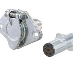 CURT 6-WAY ROUND CONNECTOR PLUG & SOCKET (PACKAGED) #58092