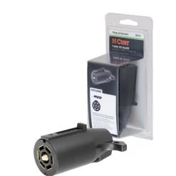 Curt 7-Way RV Blade Connector Plug (Trailer Side, Black Plastic, Packaged)