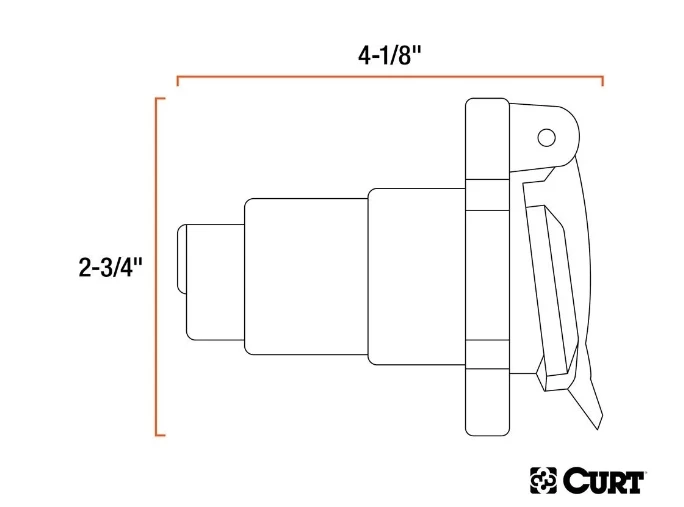 CURT 7-WAY RV BLADE CONNECTOR SOCKET (VEHICLE SIDE, PACKAGED) #58151 2 CURT 7-WAY RV BLADE CONNECTOR SOCKET (VEHICLE SIDE, PACKAGED) #58151 - Image 2