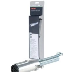 Curt 7-Way Round Connector Plug With Spring (Trailer Side, Packaged)