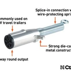 Curt 7-Way Round Connector Plug With Spring (Trailer Side, Packaged) -Automotive Sales Shop 35180613 2