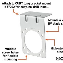 Curt Connector Mounting Bracket For 7-Way Rv Blade (Zinc, Packaged) -Automotive Sales Shop 35180614 2