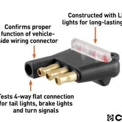 CURT 4-WAY FLAT CONNECTOR TESTER (PACKAGED) #58261 -Automotive Sales Shop 35180615 2