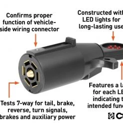 CURT 7-WAY RV BLADE CONNECTOR TESTER (PACKAGED) #58271 -Automotive Sales Shop 35180616 2