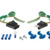 CURT 4-WAY FLAT CONNECTOR PLUG & SOCKET WITH 12" WIRES EACH & HARDWARE (PACKAGED) #58344