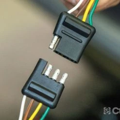 CURT 4-WAY FLAT CONNECTOR PLUG & SOCKET WITH 12" WIRES EACH & HARDWARE (PACKAGED) #58344 -Automotive Sales Shop 35180617 2