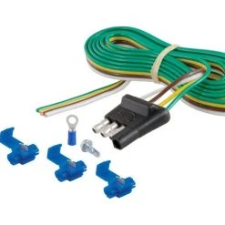 CURT 4-WAY FLAT CONNECTOR PLUG WITH 48" WIRES & HARDWARE (TRAILER SIDE, PACKAGED) #58349