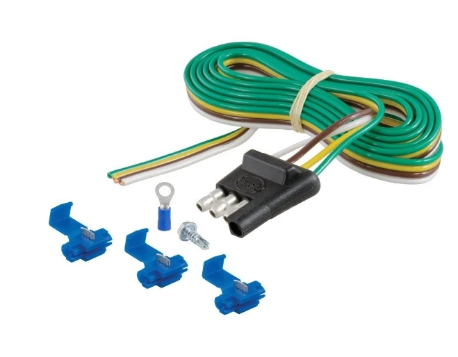 CURT 4-WAY FLAT CONNECTOR PLUG WITH 48" WIRES & HARDWARE (TRAILER SIDE, PACKAGED) #58349 1 CURT 4-WAY FLAT CONNECTOR PLUG WITH 48" WIRES & HARDWARE (TRAILER SIDE, PACKAGED) #58349