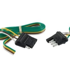 CURT 4-WAY FLAT CONNECTOR PLUG & SOCKET WITH 12" & 48" WIRES (PACKAGED) #58355