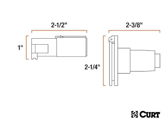 CURT 4-WAY ROUND CONNECTOR PLUG & SOCKET (PACKAGED) #58671 2 CURT 4-WAY ROUND CONNECTOR PLUG & SOCKET (PACKAGED) #58671 - Image 2