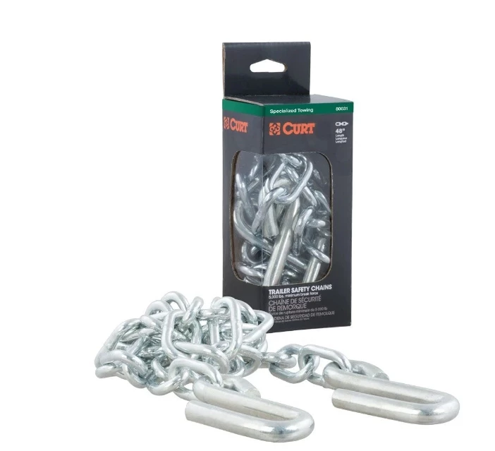 CURT 48" SAFETY CHAIN WITH 2 S-HOOKS (5,000 LBS, CLEAR ZINC, PACKAGED) #80031 1 CURT 48" SAFETY CHAIN WITH 2 S-HOOKS (5,000 LBS, CLEAR ZINC, PACKAGED) #80031