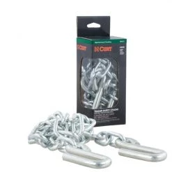 CURT 48" SAFETY CHAIN WITH 2 S-HOOKS (5,000 LBS, CLEAR ZINC, PACKAGED) #80031